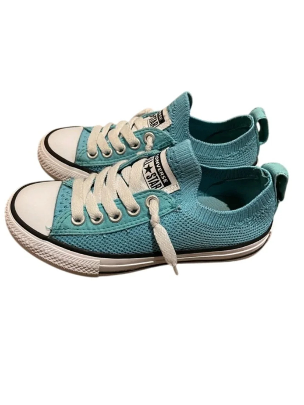 Converse Chuck Taylor All Star Knit Easy-On Sneakers Youth US 11 Aqua Ocean Drip